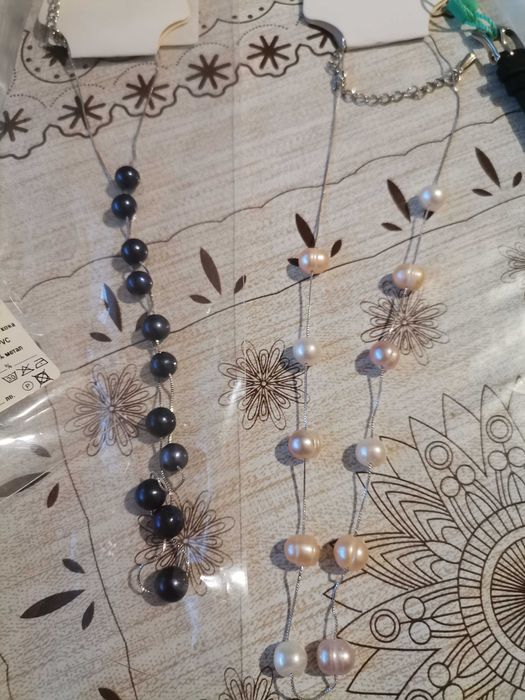 Колие от сребро и речна перла