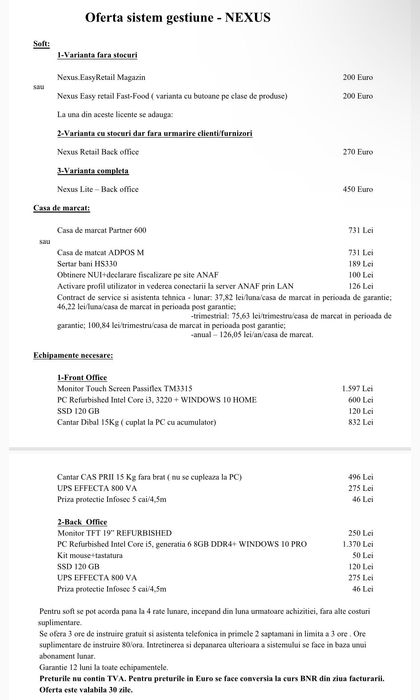 Sistem vânzare magazin