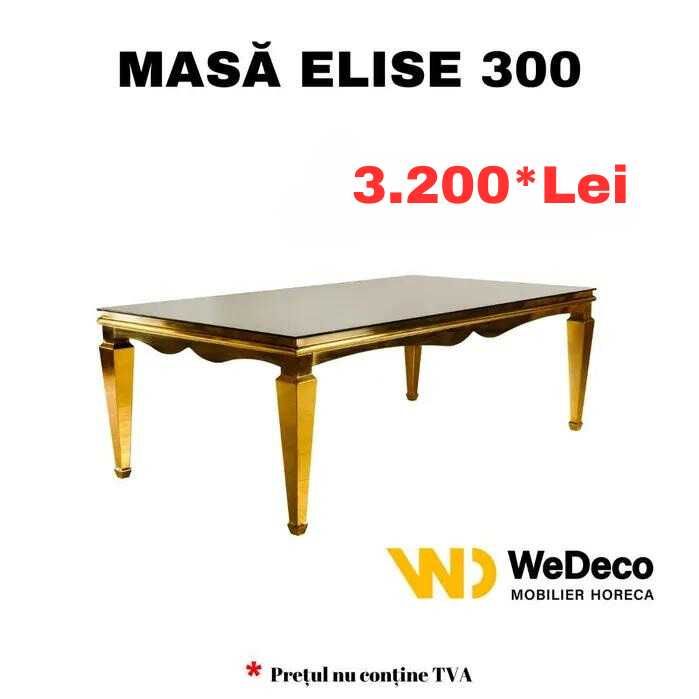 NOU Masa Prezidiu Nunta Evenimente Aurie cu Blat Sticla Oglinda de Lux