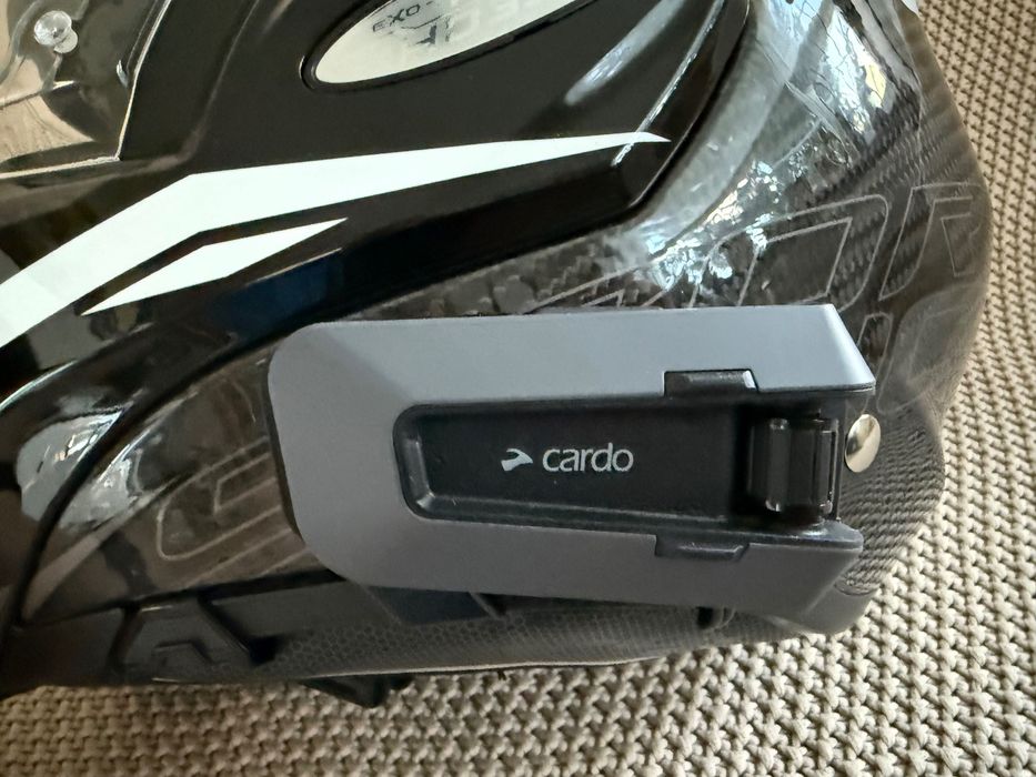 Cască moto ScorpionTech Evo Carbon plus Cardo packtalk edge