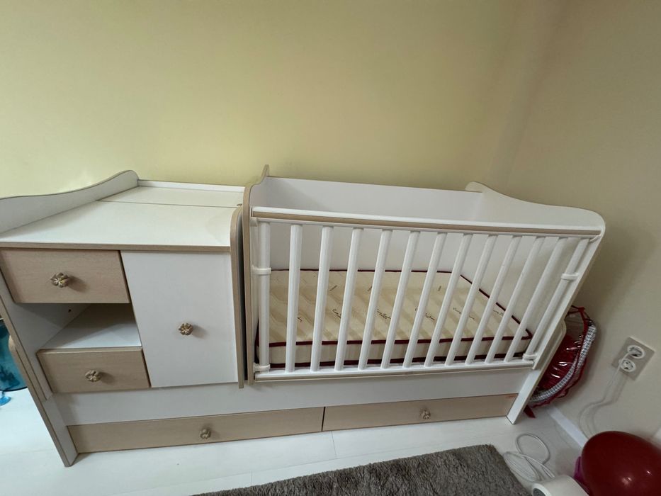 MINI MAX БЕБЕШКО ЛЕГЛО-ЛЮЛКА бяло/ кехлибар трансформиращо се LORELLI