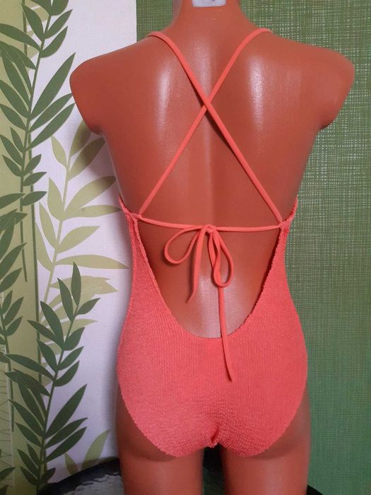 Costum de baie întreg, marimea M, culoare portocaliu neon, Calzedonia