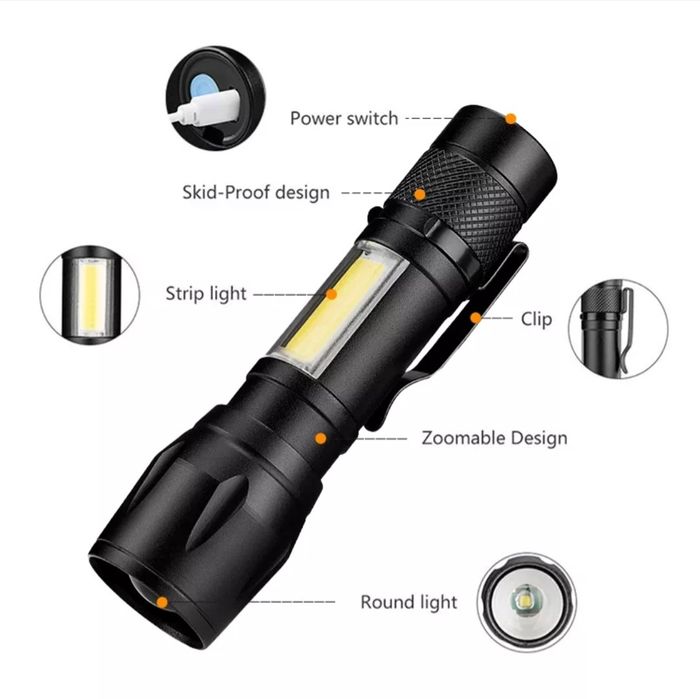 Фенер за колело / USB / фенер за велосипед с държач