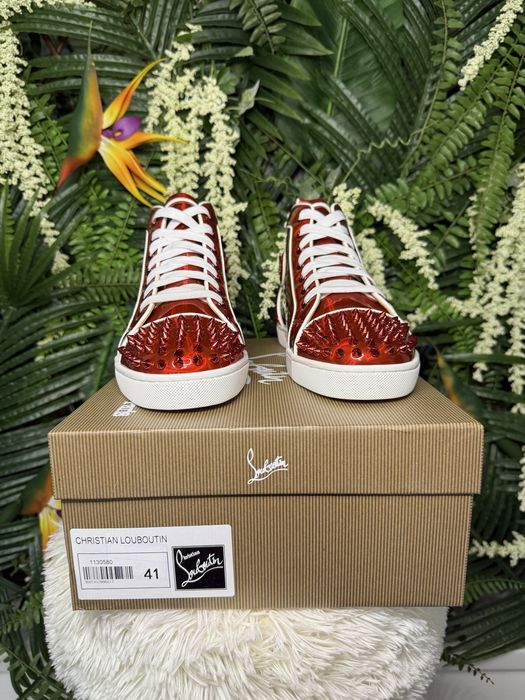 Christian Louboutin High Red Glossy Spikes