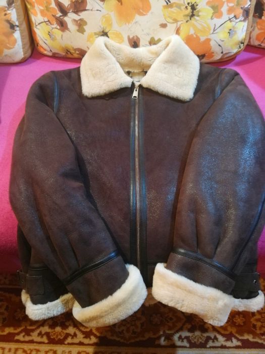 Cojoc Piele Blana U.S ARMY AIR FORCE USAF B-3 Pilot Aviator Bomber