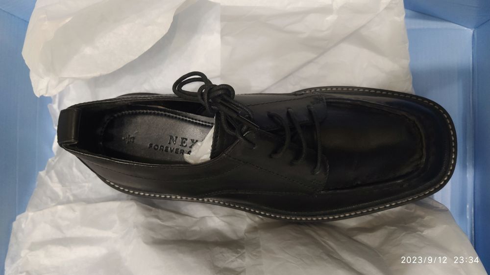 Brend Next - Туфли из натуральной кожи на шнуровке с квадратным носком