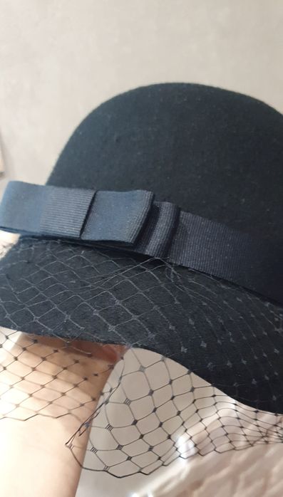 Шляпа с вуалью. 100% шерсть