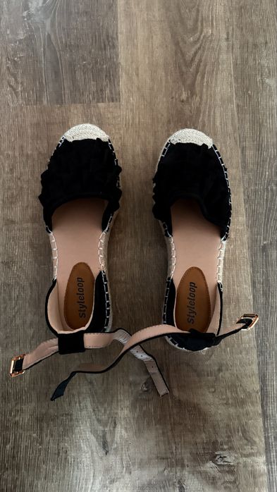 Черни еспадрили на платформа Styleloop – размер 38