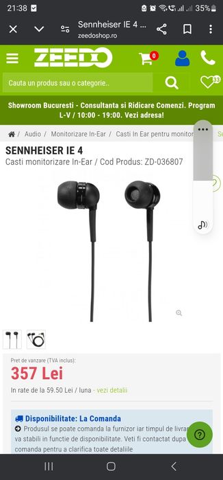 In ear Sennheiser IE4