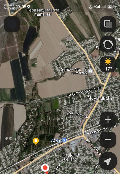 Tiraqurgon, past naymanchada Bog, gilos, hurmo, terak daraxtlari bor