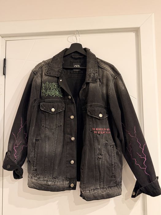 Черно дънково яке Zara