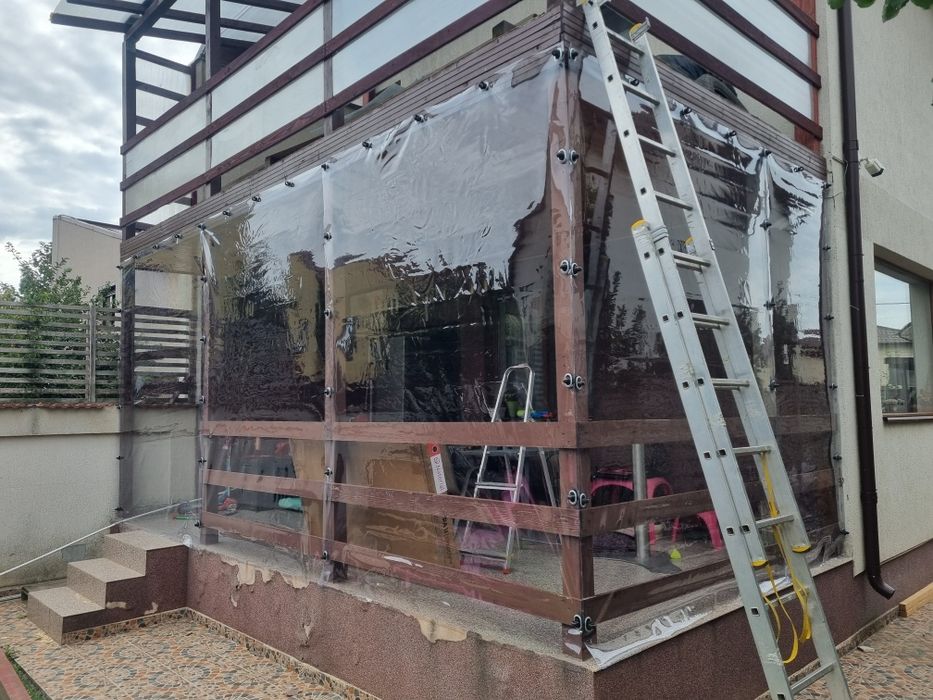 Folie transparenta Cristal terase, foișoare, balcoane. Repar folie