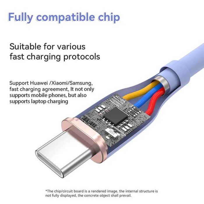 Силиконов кабел USB C to Lightning , 27W, 1 м, бял