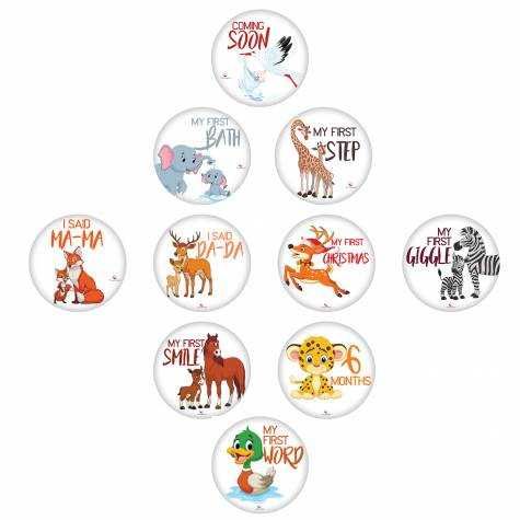 Pachet Paturica Foto Bebelusi cu 20 Stickere 'My First' si 20 'Funny'