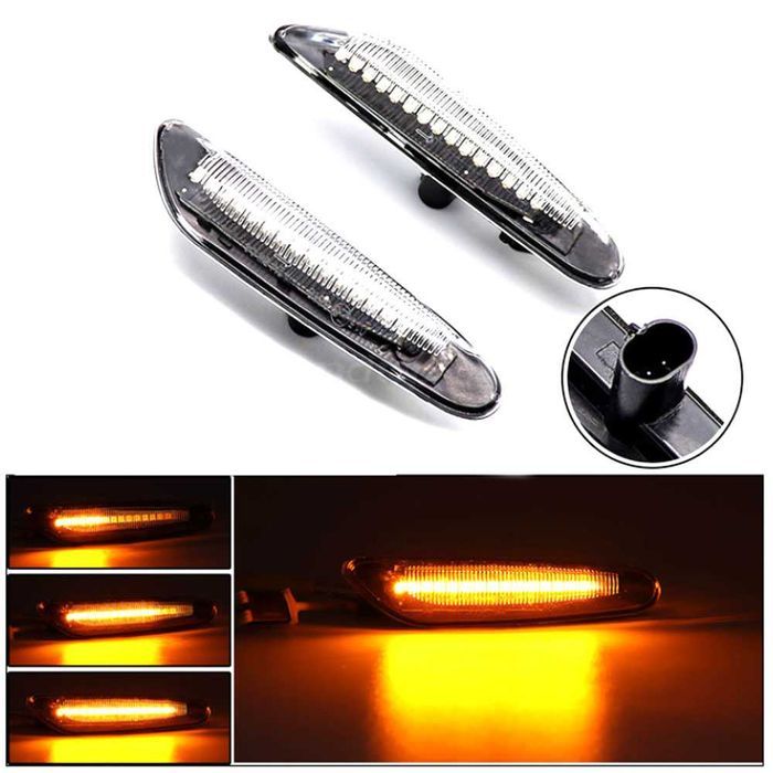 Set 2 semnale LED transparente dinamice BMW Seria 3 E90 E60 E87 E46
