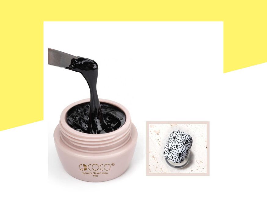 UV/LED Наситена черна и бяла гел боя GDCOCO - 15г.