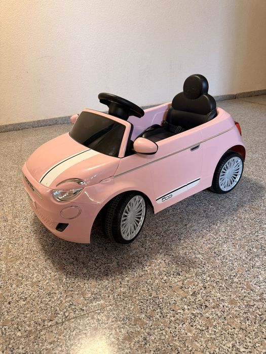 Masinuta electrica copii Fiat 500 roz cu telecomanda