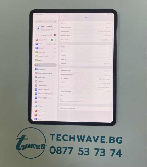 Apple iPad Pro 13” (M4) 1TB Space Black 100%