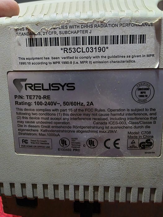 Monitor CRT Relisys TE770-RE