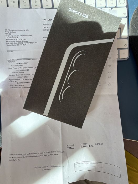 Samsung Galaxy S26 256GB Black Sigilat Factura Garantie