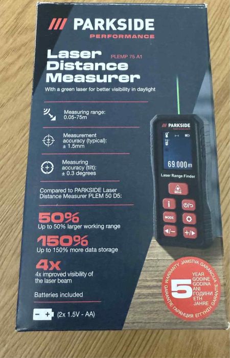 Лезерна ролетка Parkside Performance