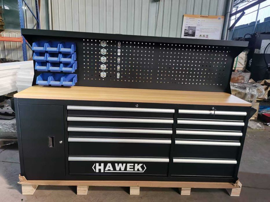 ЧЕРЕН ПЕТЪК Немски Подвижен Шкаф С Работен Плот HAWEK + ЛЕД ФЕНЕР