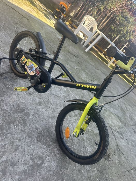 Bicicleta copii roti ajutatoare 4 - 7 ani Btwin  dark hero 500