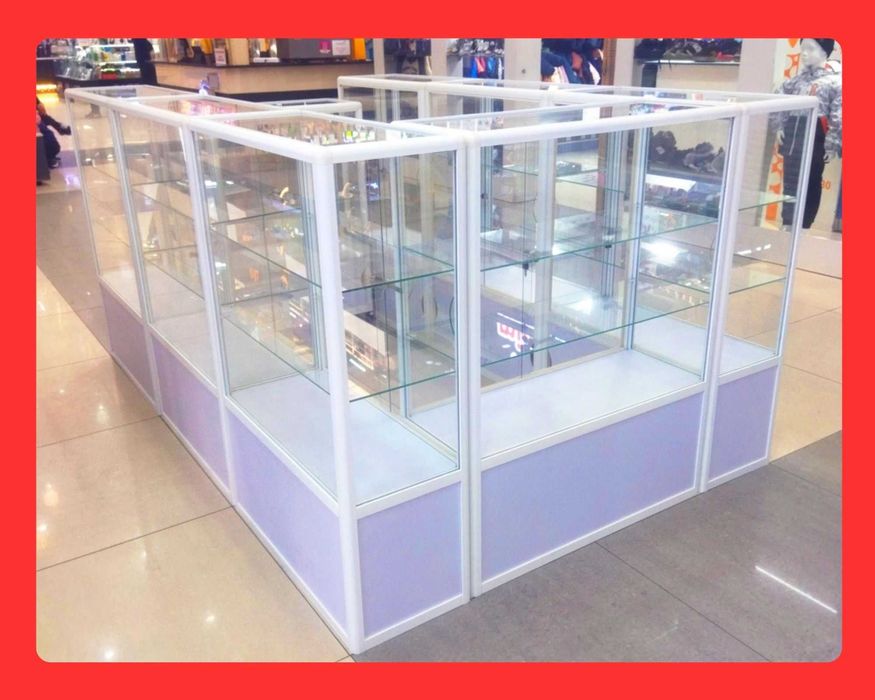 Прилавок витрина из профиля и стекла, торговые витрины для магазина