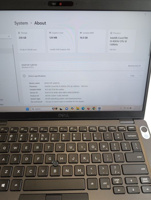 Laptop Dell Latitude 5400, i5-8265U, 16GB RAM, SSD 256GB