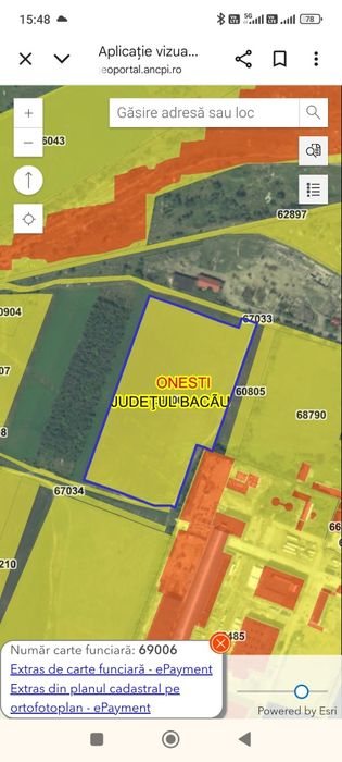 Oferta ! Proprietar! Teren intravilan Onesti Lanul Garii