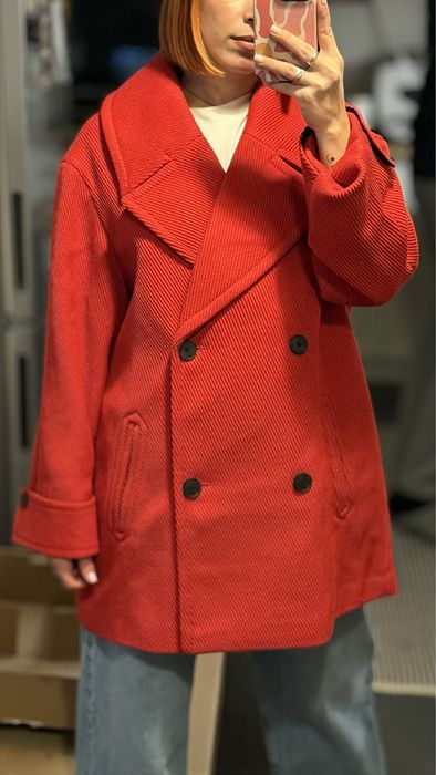 Trench palton rosu nou Asos