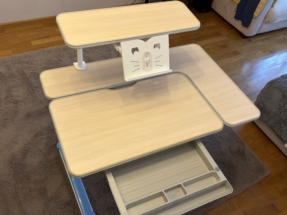 Birou si scaun ergonomic copii WISDOM/STUDY reglabil inaltime, cu sertar Mobexpert