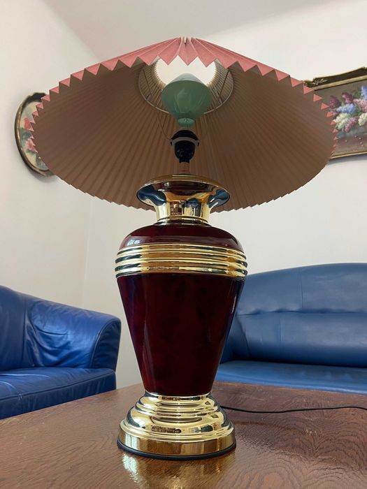 Veioza / lampa retro vintage grena cu auriu