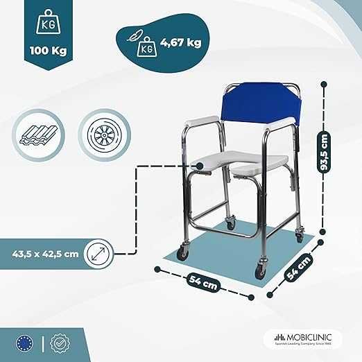 Комбинирана инвалидна количка Mobiclinic Manzanares , Ергономична, до 100 кг.