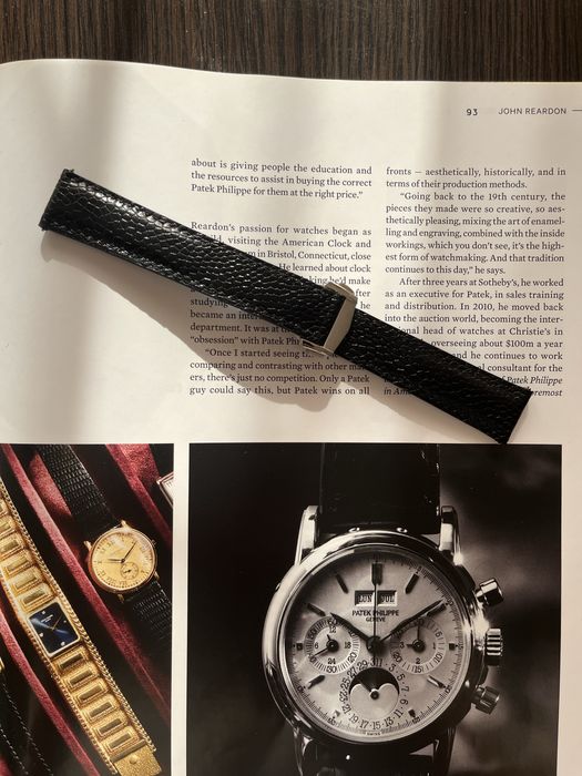 Curea pentru ceas de lux lucrata manual din piele de strut