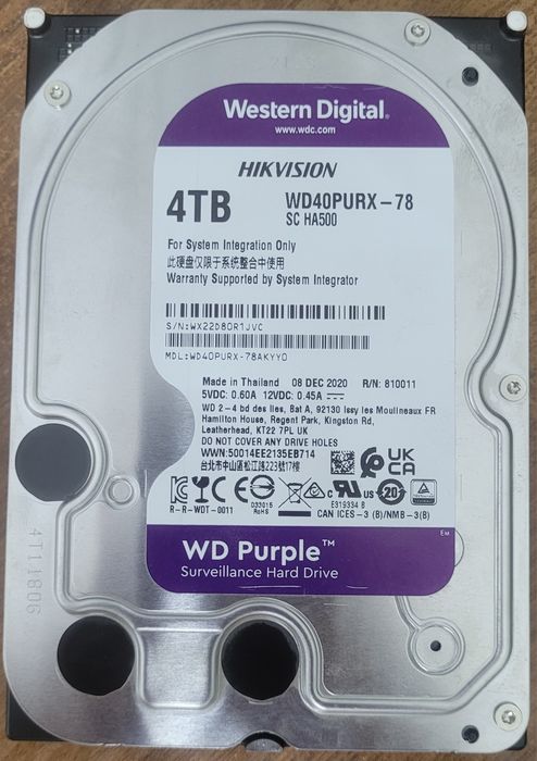 WD Purple HDD 4 Tb