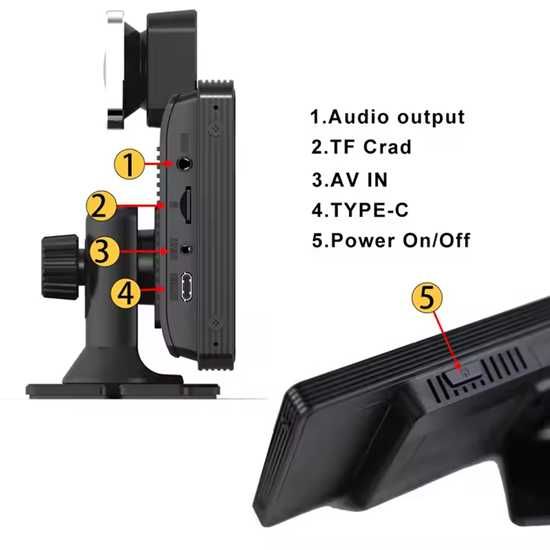 H505F Преносим автомобилен екран Carplay 10,26-инчова камера карплей