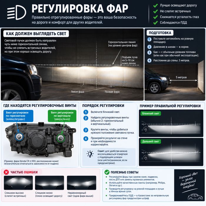 Регулировка фар на стенде