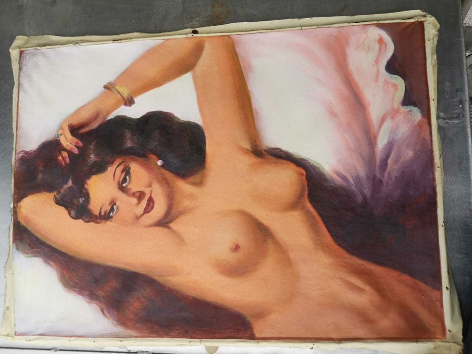 Tablou vechi nud feminin – ulei pe pânză – semnat N. Narotti