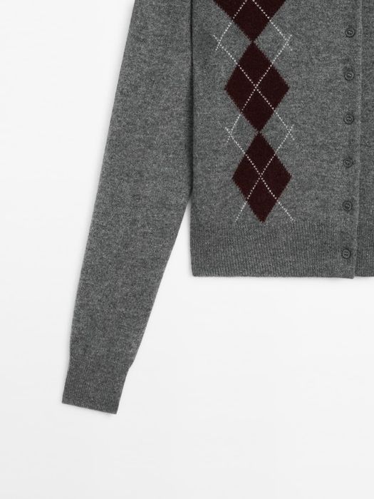 Cardigan Massimo Dutti cu romburi