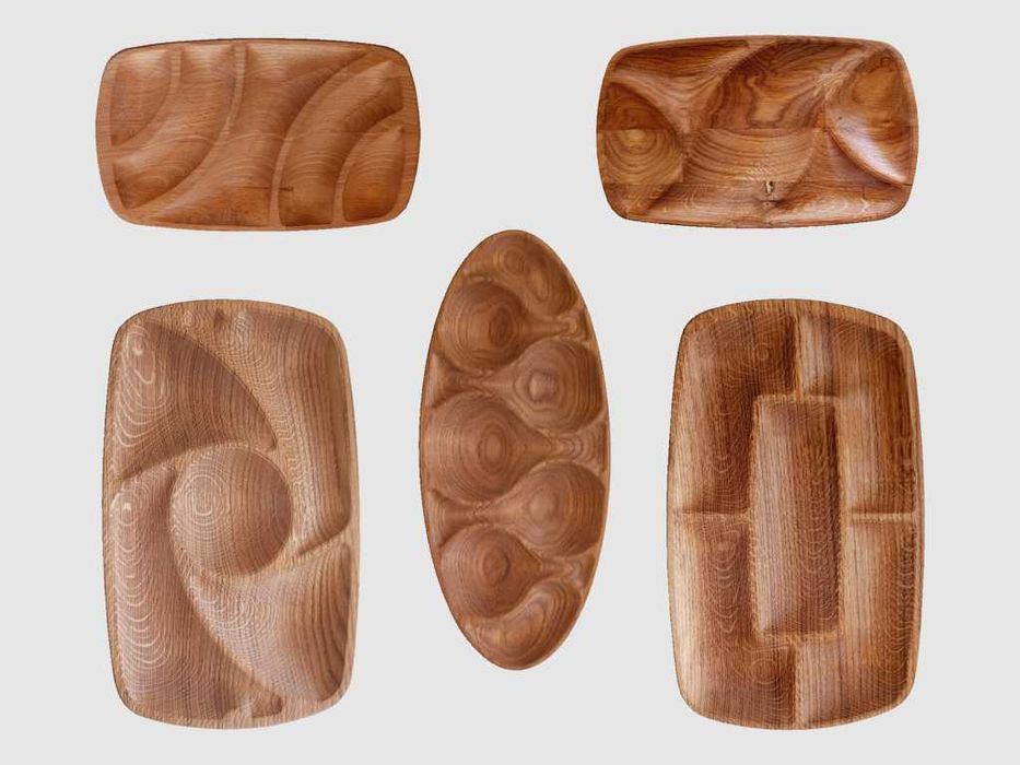 Кухненска 3Д дъска/плато за сервиране и рязане от дърво. "Дъга".