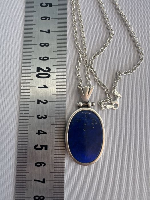 Pandantiv si lant din argint-lapis lazuli