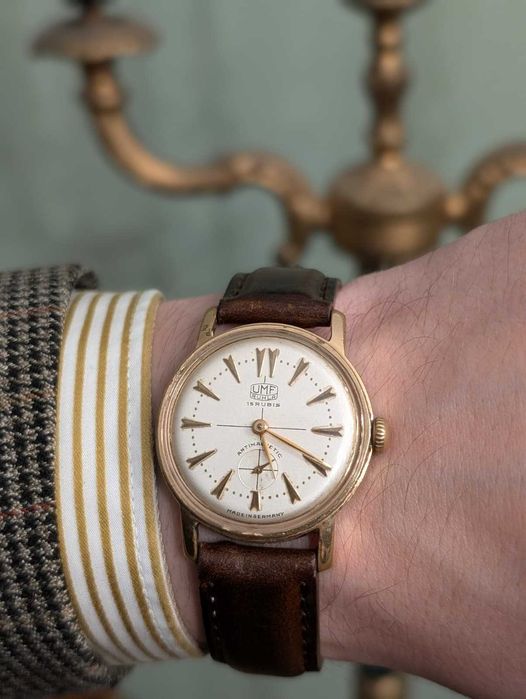 Ceas vintage UMF Ruhla placat cu aur de 20 microni