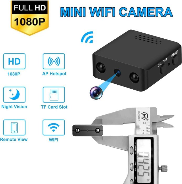 WiFi мини камера 1080P HD, малка камера за наблюдение на живо