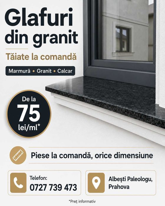 Glafuri, Trepte și Blaturi din Granit și Marmură-LIVRARE GRATUITĂ
