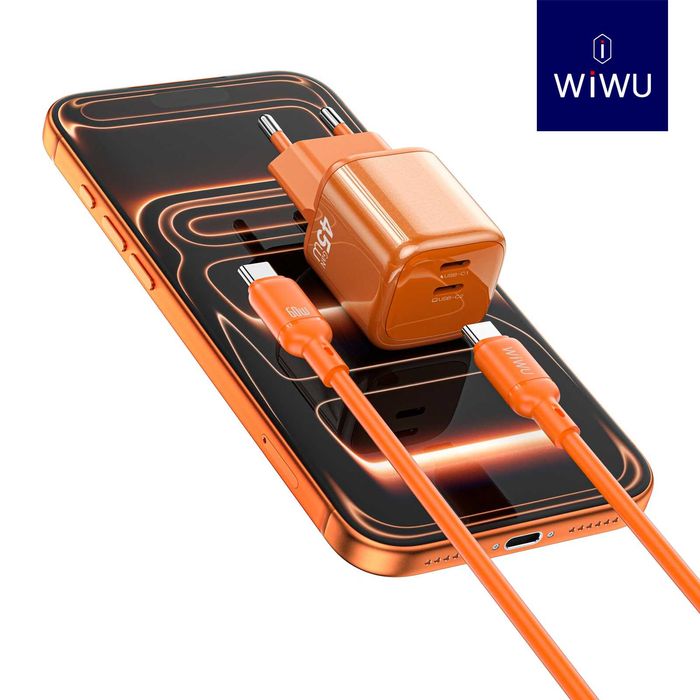 WiWU Wi-G025 Cube 45W GaN Adapter 2C For Macbook iPad iWatch iPhone 17