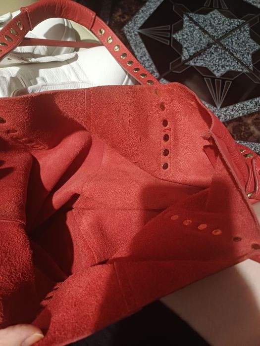 ЗАРА Чанта естествена кожа ZARA