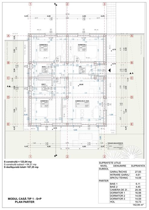 Casă individuală (TIP 1) S+P - Clasa energetica A - Family 5