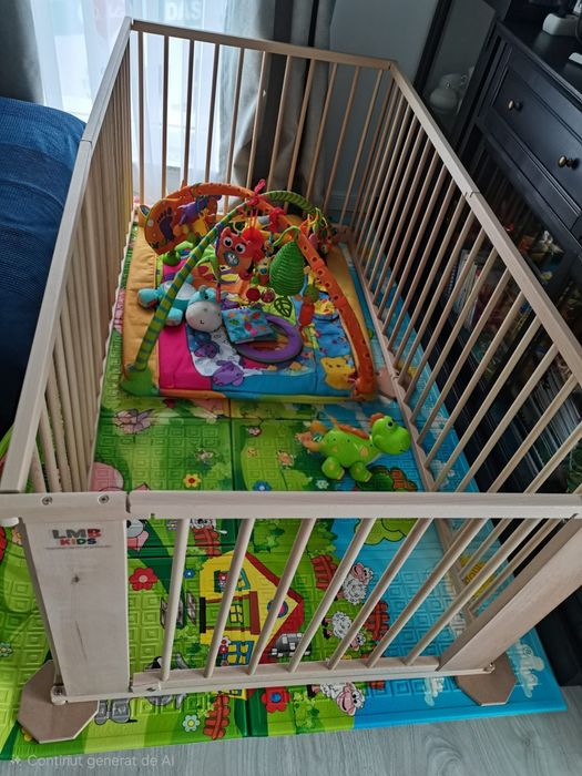 Tarc de joaca hexagonal (5+1) pentru copii si bebelusi din lemn masiv