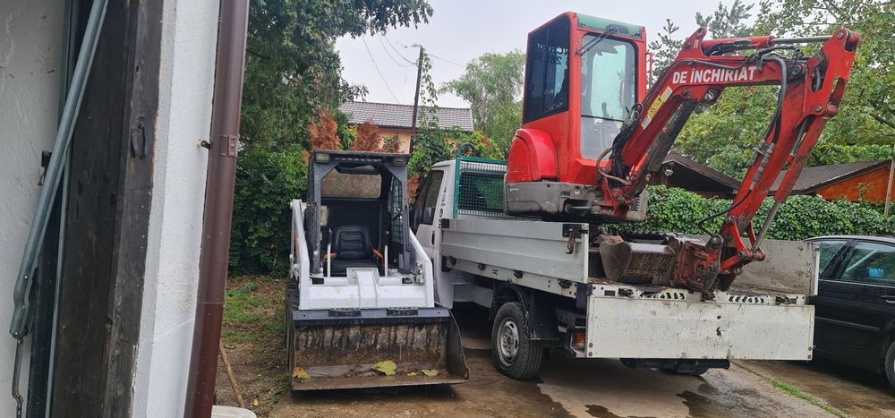 De inchiriat miniexcavator santuri fose drenuri bobcat corbeanca